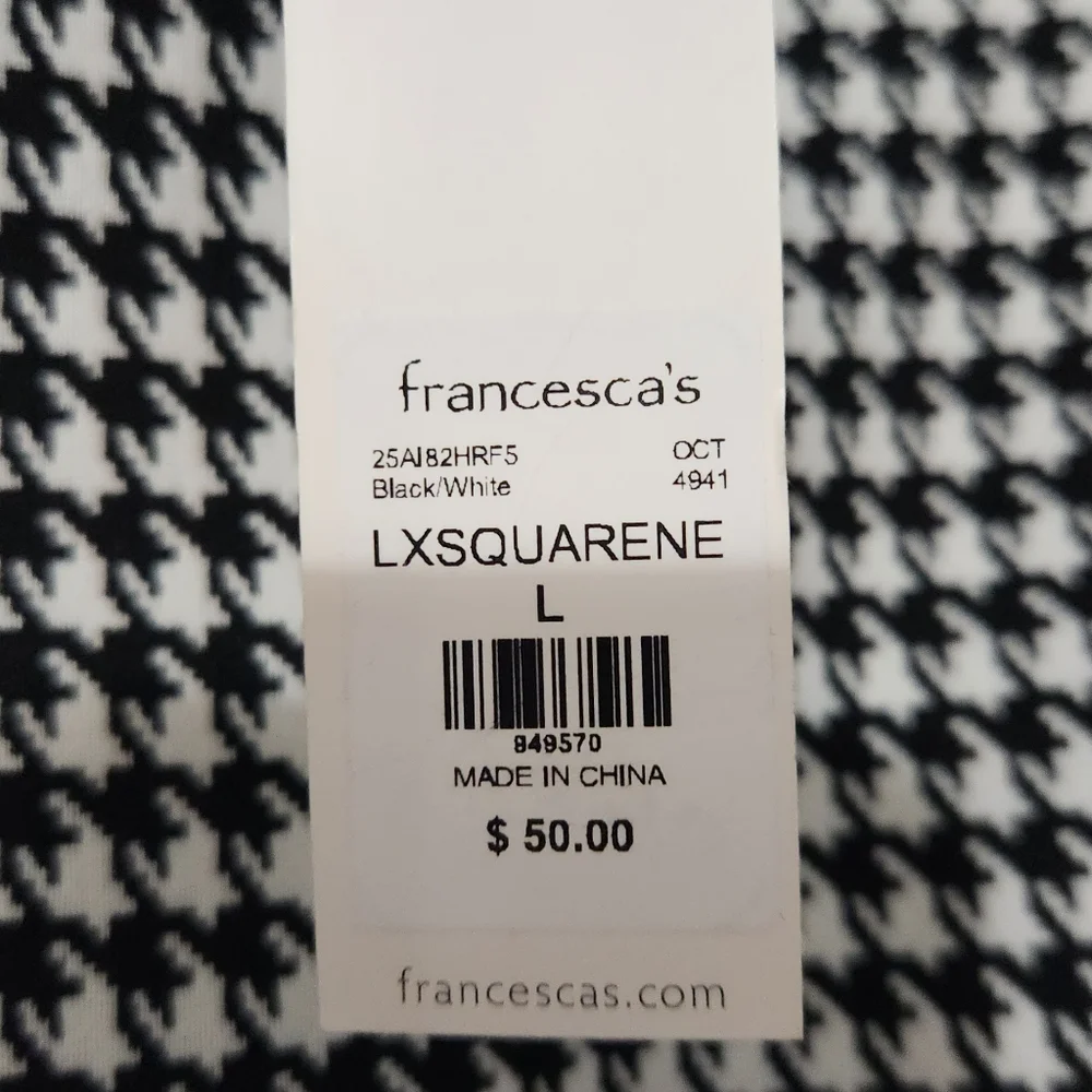 NWT Francesca Houndstooth Dress Size Large - Picture 5 of 7